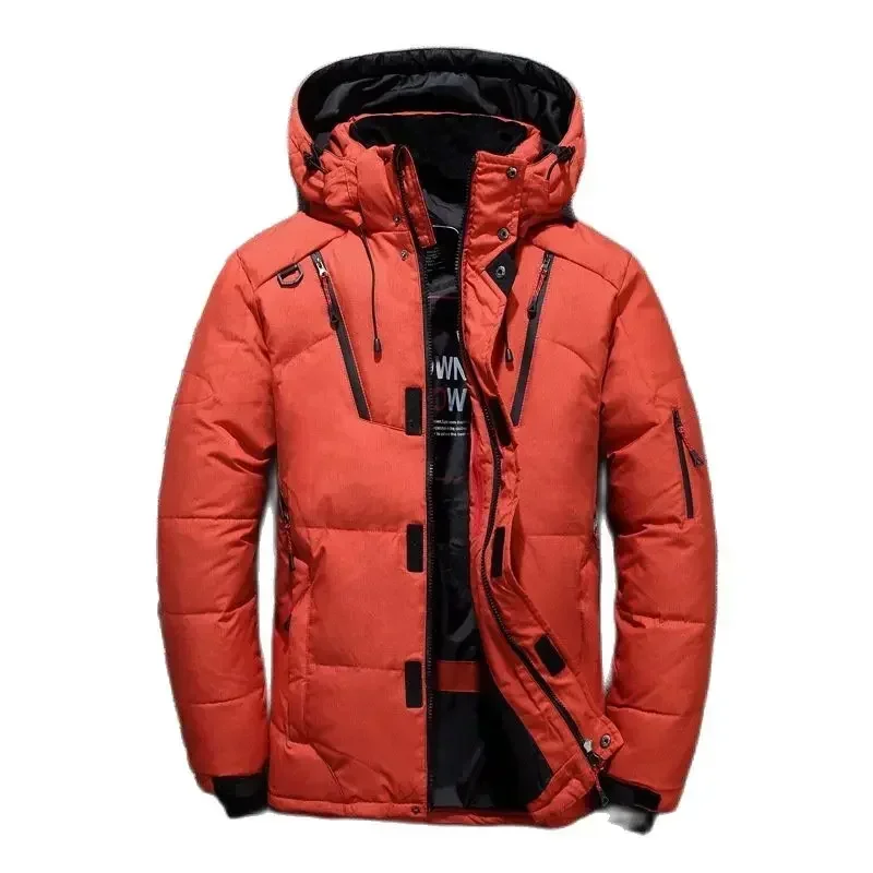 

Men White Duck Down Parkas -20 Degree Winter Jacket Men's Thick Warm Snow Parkas Overcoat Windbreaker Hooded Parkas Coat Hombre