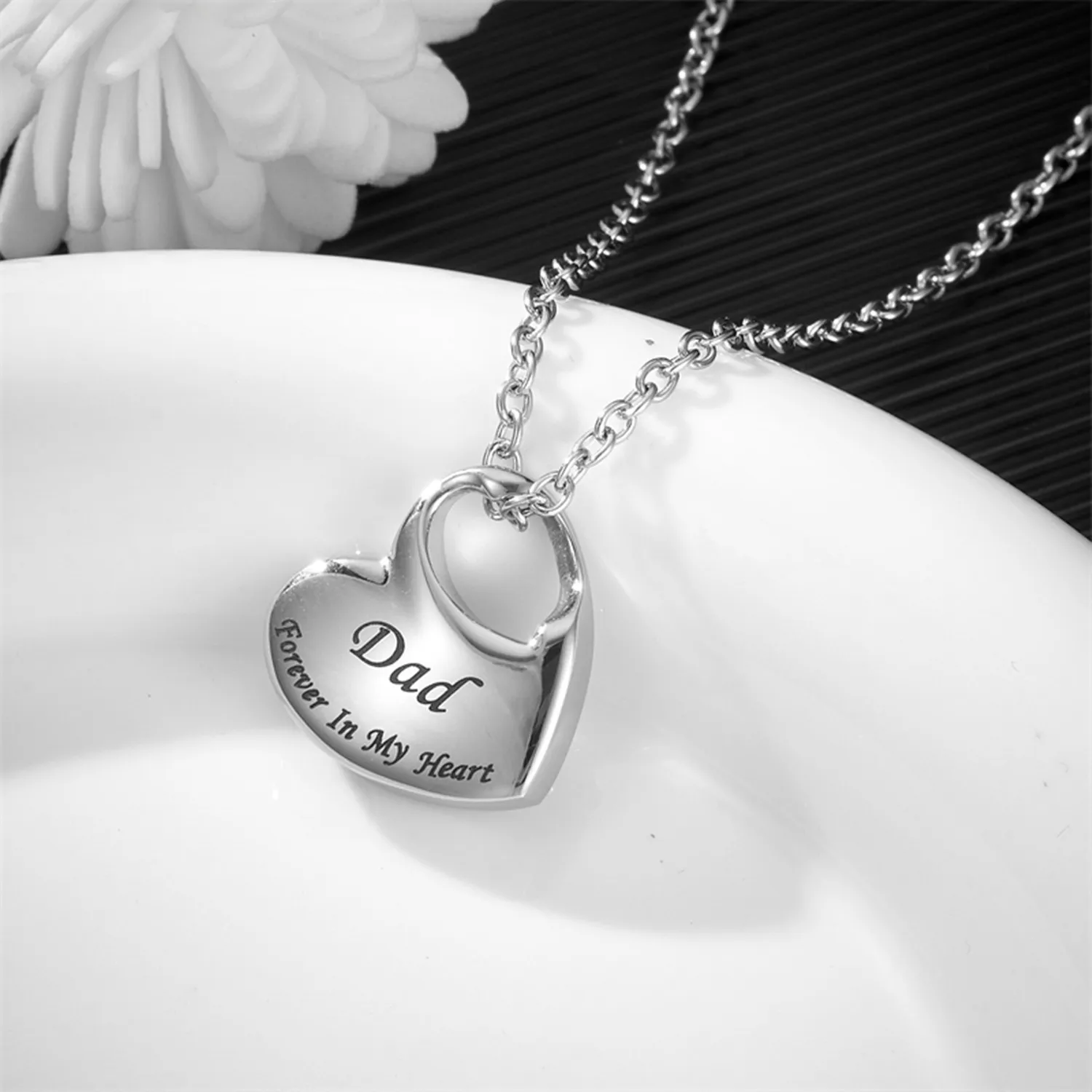 Cremation Necklace - Stainless Steel Ashes Pendant for Human Ash, Memorial Urn Jewelry Keepsake