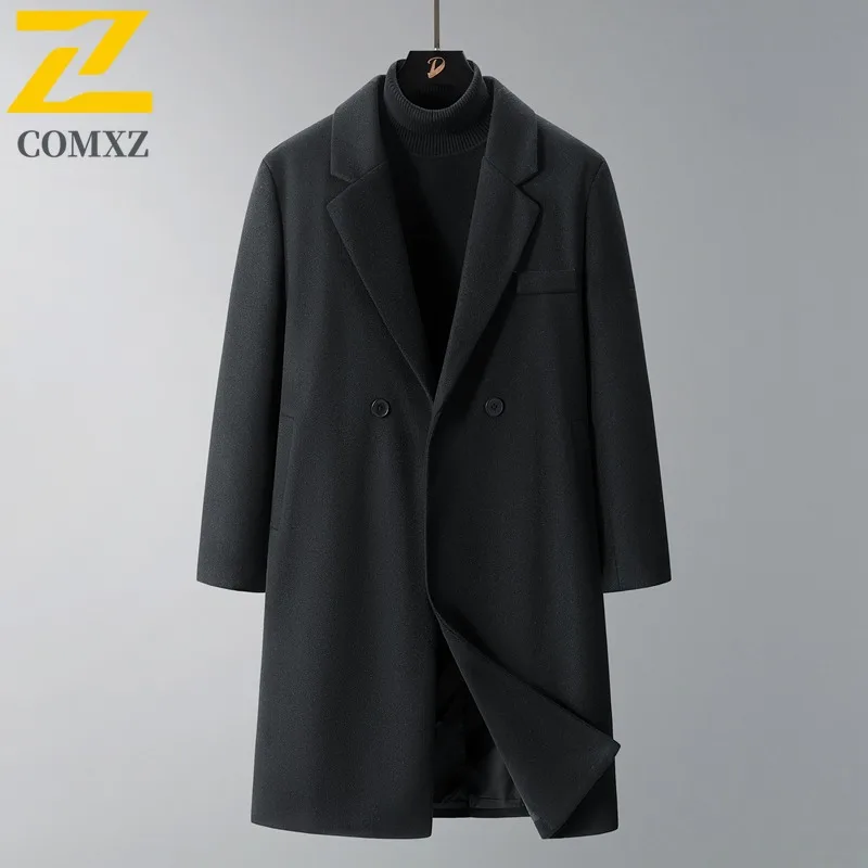 COMXZ Light Luxury Woolen Trench 2025 Casual Turndown Collar Working Lightweight Coats Business Style Autumn Winter New Garment
