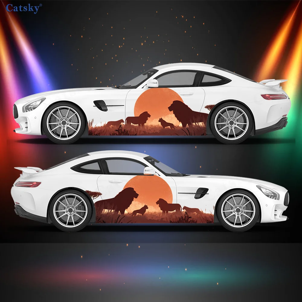 

Виниловая наклейка с изображением льва и леопарда, самоклеящаяся наклейка из ПВХ, подходит для грузовиков, внедорожников, украшения, автоаксессуары, подарок