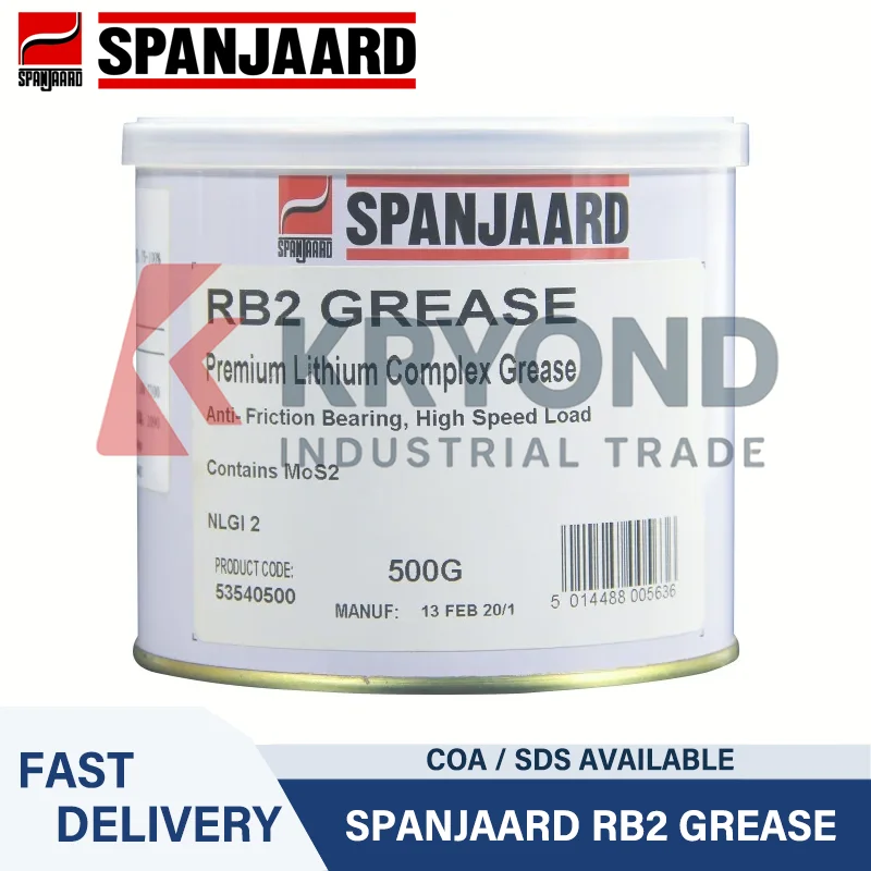 SPANJAARD RB2 Grease 500g Multipurpose Lithium Grease Water Resistant Lubricant for Bearings Motors and Industrial Equipment