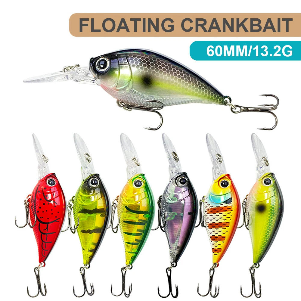 6cm 13.2g Fishing Lures Floating Crankbait Wobbler Deep Diving Seawater Fishing Artificial Hard Bait Bass Grouper Decoy YG149