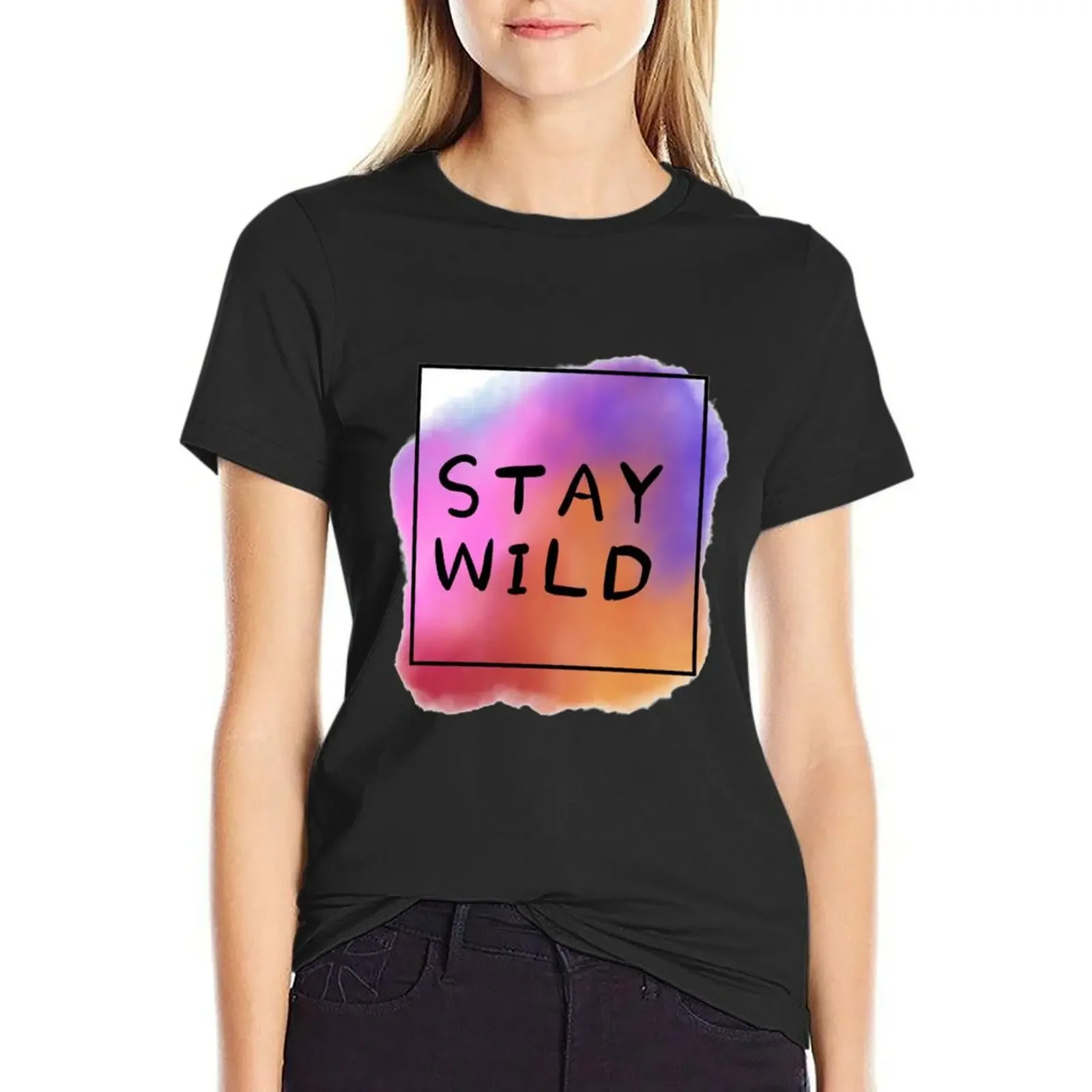 

Stay Wild Ben Azelart T-Shirt anime clothes quick-drying animal print korean Women's clothes