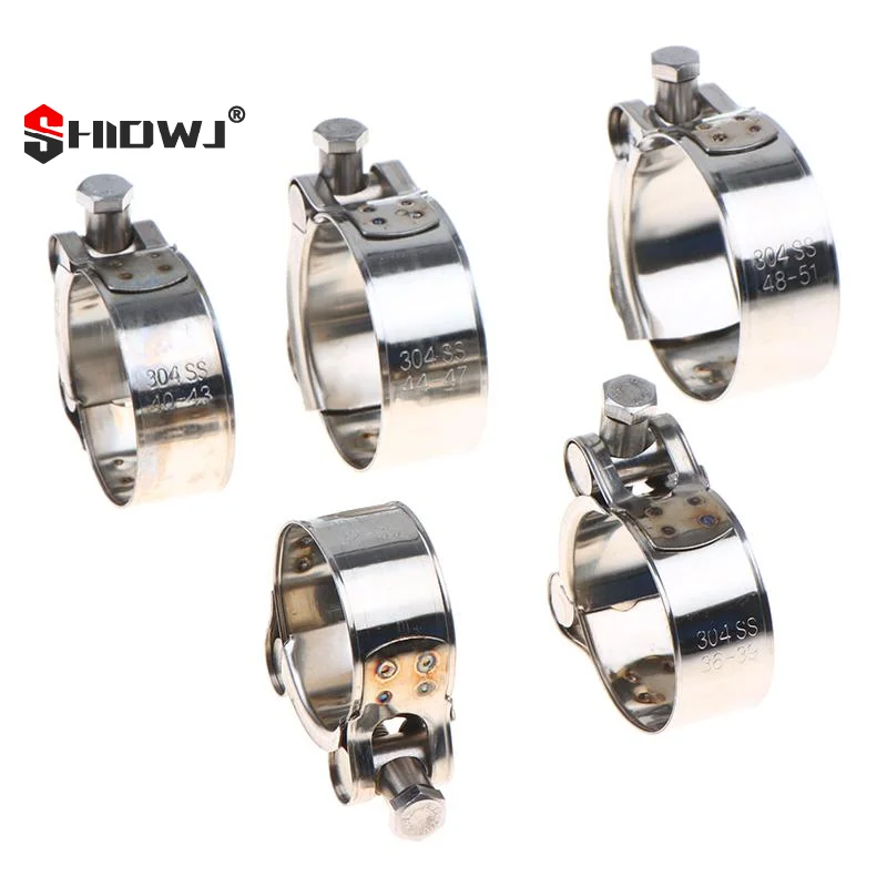 1Pc 304 Stainless Steel Powerful Hose Pipe Tube Clamps Exhaust Air Water Pipes Sealing Powerful Strength Repair Welding Tool