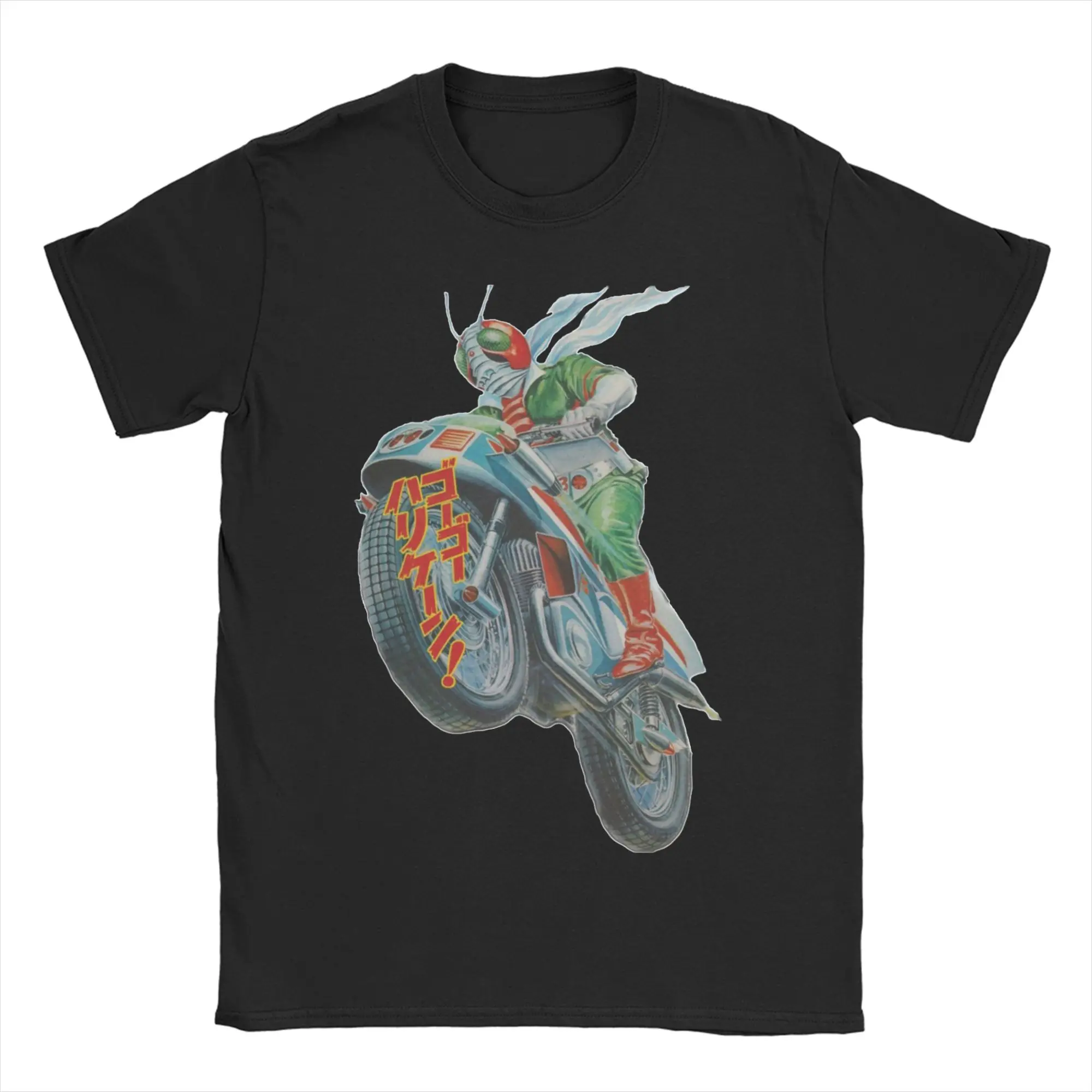 Men Women's Kamen Rider Motorcycle T Shirts Ultraman Japanese Anime Pure Cotton Tops Short Sleeve Crew Neck Tees Party T-Shirt