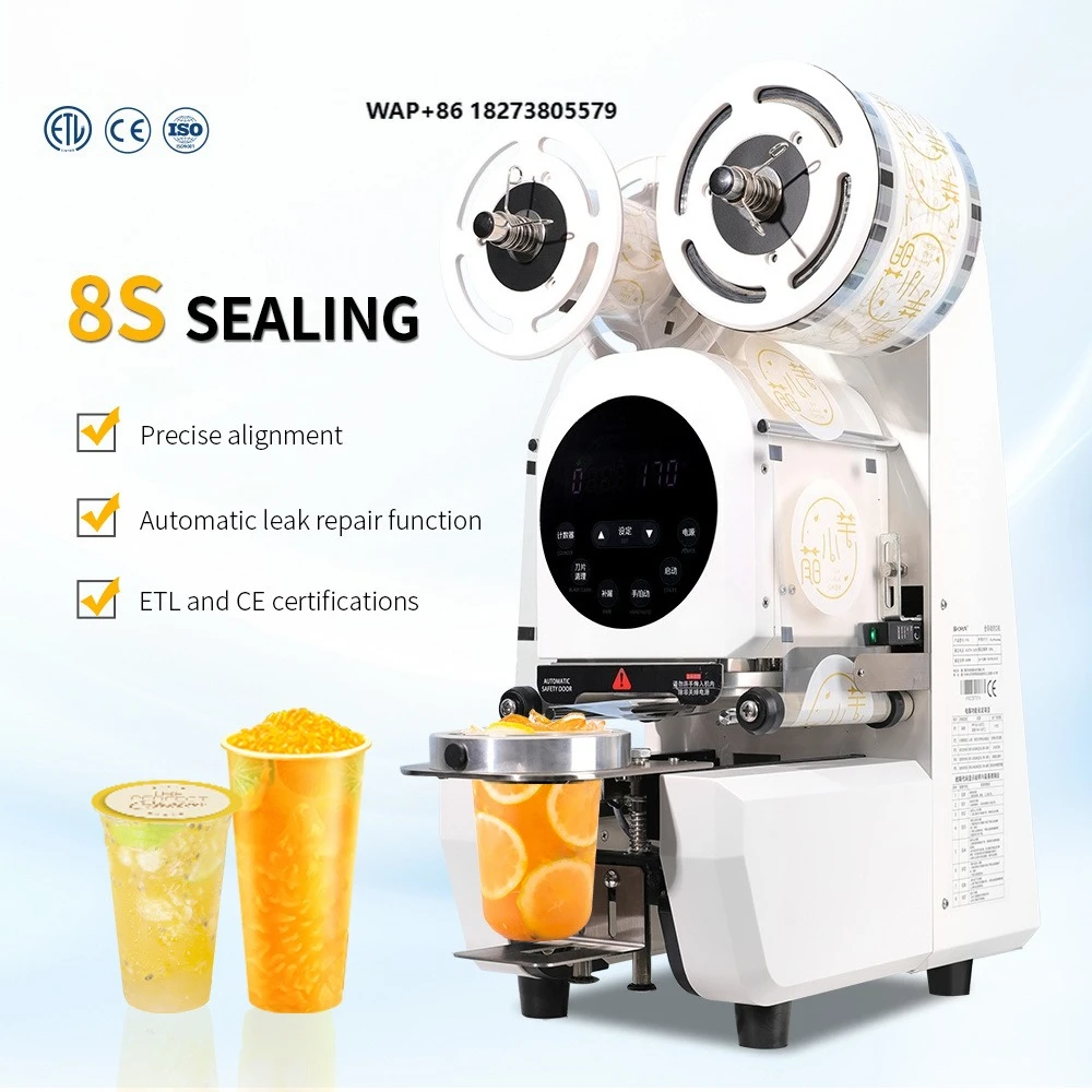 High Speed Bubble Tea Cup Sealing Machine Stainless Steel Milk Tea Shop Equipment Commercial Juice Cup Sealing Machine