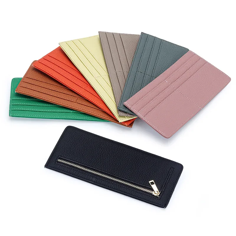 Genuine Leather Slim Cardholder Smart Wallet Women Cowhide Credit Card Holders Ultra Thin Wallet Women's Coin Purse Clutch Bag