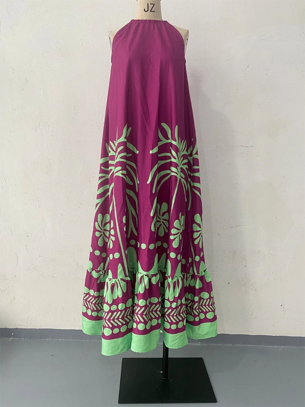 شعبية الشاطئ السفر الربيع الصيف اللباس للنساء فضفاضة كبيرة سوينغ الرسن حزب ثوب شيك الطباعة جديد وصول أكمام ارتداء #6