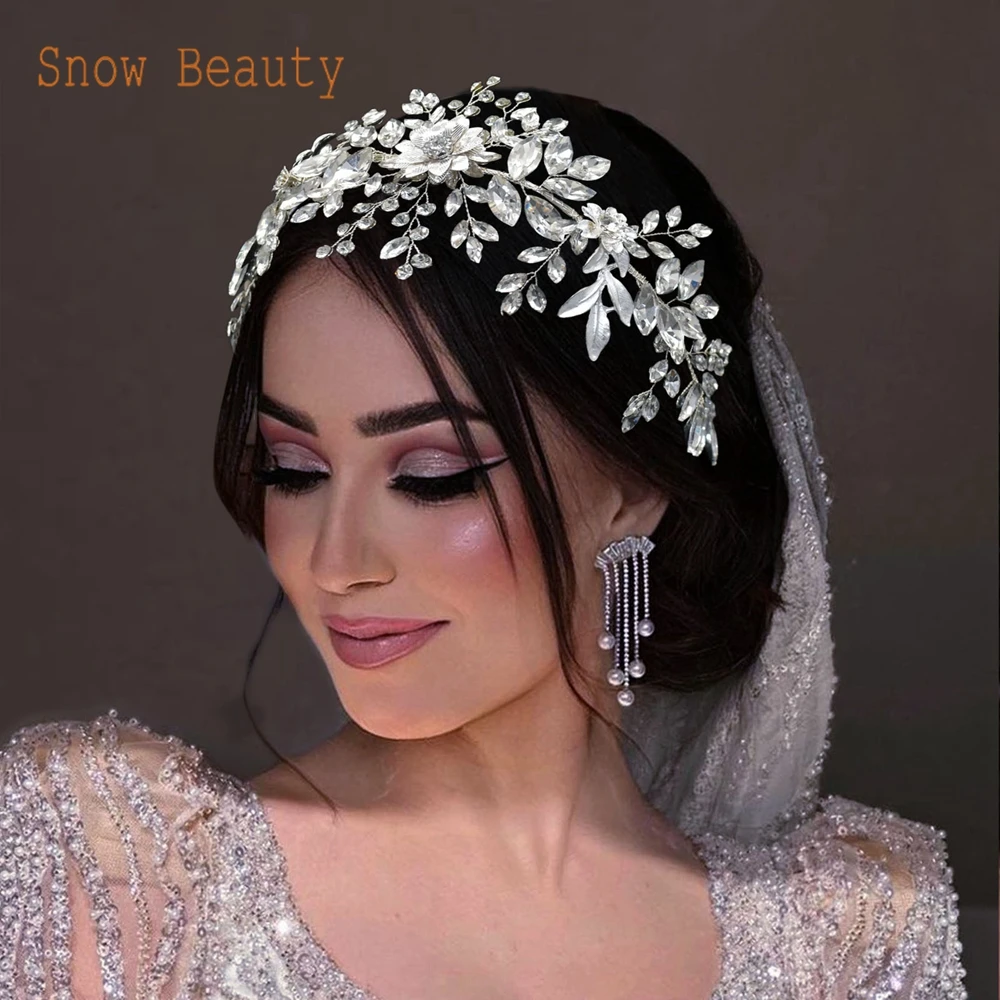 DZ079 Luxury Rhinestone เจ้าสาว Headbands เจ้าสาว Headpiece สําหรับงานแต่งงานอุปกรณ์เสริมผมประกวดเครื่องประดับเจ้าสาว Headdress