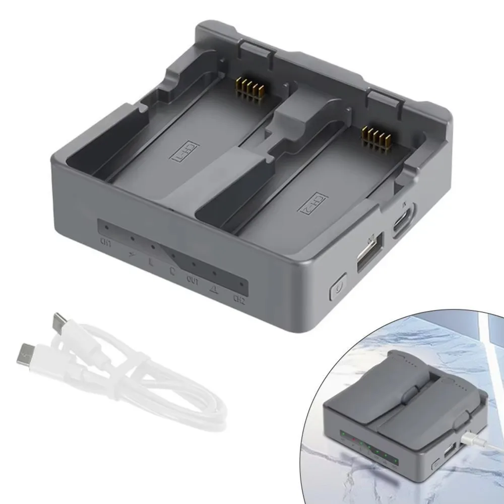 

New Two-Ways Battery Charger Portable Fast Charging Battery Charger Box Charging Hub for DJI NEO 2 Accessories