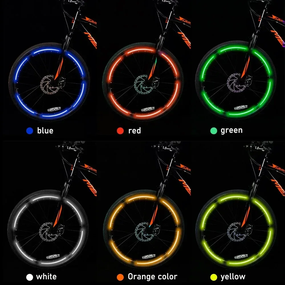 

3PCS Bicycle Stickers Wheel Spokes Reflective Sticker Tube Safe Warning Cycling Reflector Bike Moto Scooter Reflective Tapes