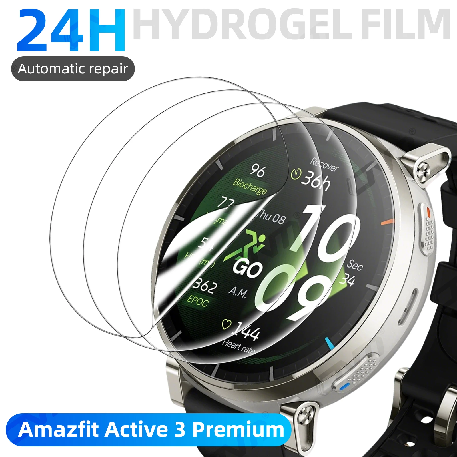

SOFT Protection Film for Amazfit Active 3 Premium Screen Protector Clear HD Flexible Anti-scratch Film Accessories ( NOT GLASS )