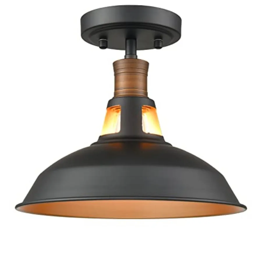Industrial Farmhouse Ceiling Light 1-Light Barn Ceiling Light Fixture Flush Mount for Bedroom Hallway Porch