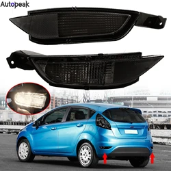 2x Achter Gerookte Zwarte Bumper Reflector Mistlamp Achterlicht Rechts Links Voor Ford Fiesta Mk7 2008 2009 2010 2011 2012 2013 2014 2015