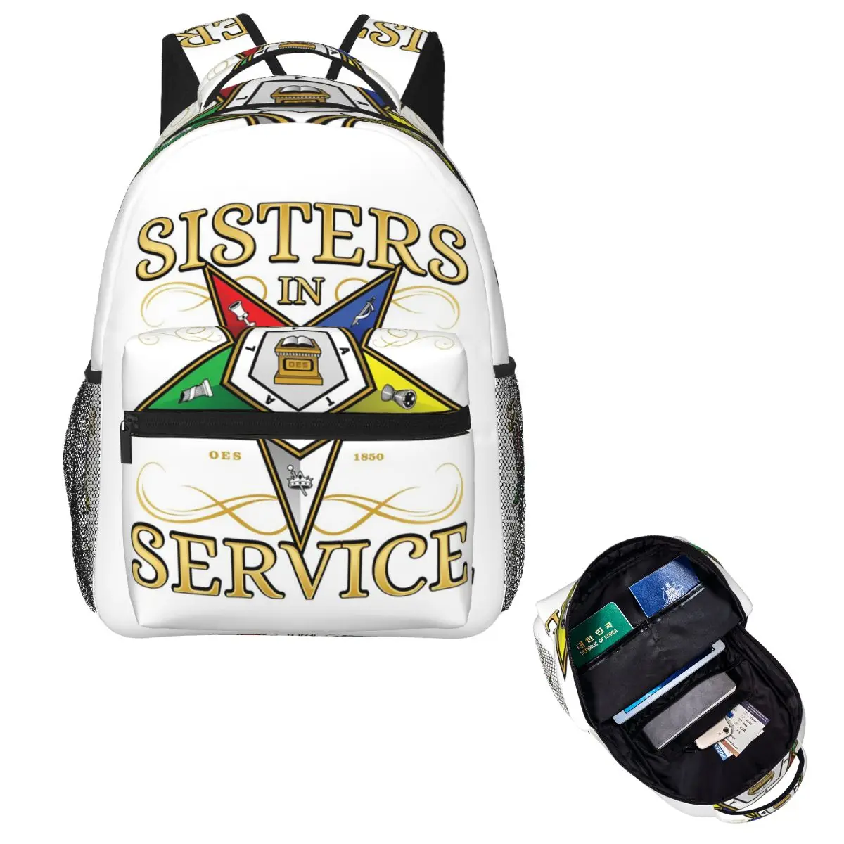 

OES Эмблема Order Of The Eastern Star Рюкзак Лидер продаж Рюкзак большой вместимости Детская сумка для книг Школьная сумка Сумка на плечо для мужчин и женщин