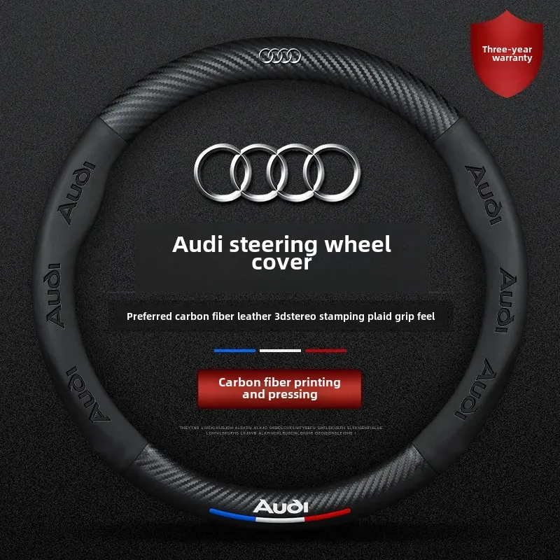 

Leather Steering Wheel Cover For A4 A4L A6 A6L Q5 Q7 2008-2013 Specific Design High Quality Genuine Leather