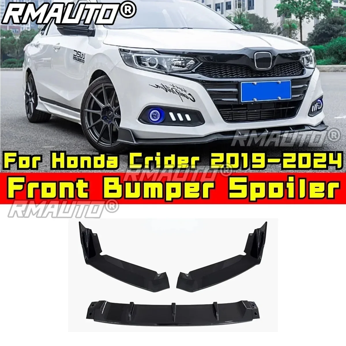 For Honda Crider Car Front Bumper Lip Splitter Diffuser Spoiler Bumper Guard Body Kit For Honda Crider 2019-2024 Car Accessories