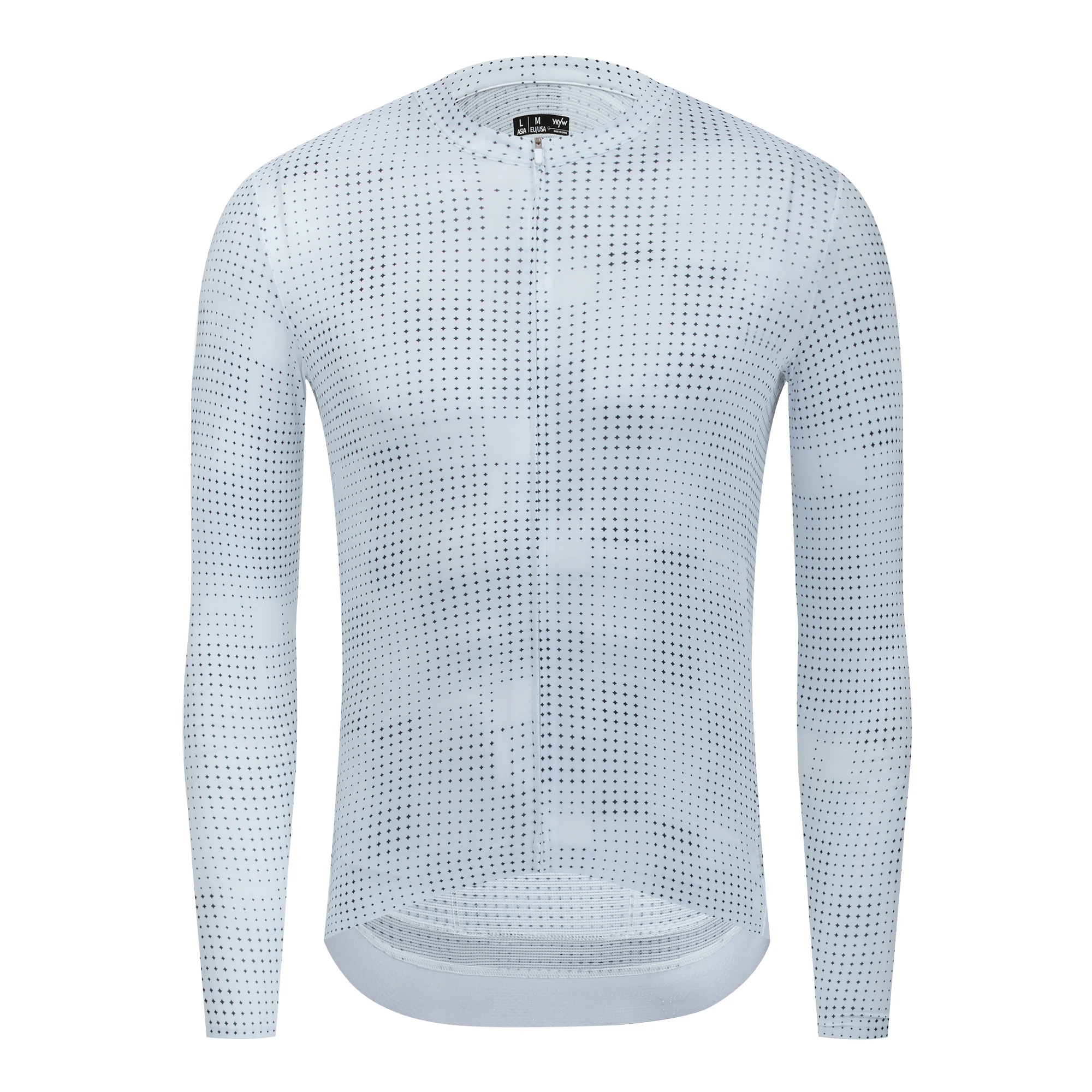 YKYWBIKE Herren Nahtloses Langarm-Radtrikot UPF 50+ Atmungsaktiv Schnelltrocknend MTB-Fahrradshirt Rennrad-Oberteil für Frühling Herbst – Detail 14