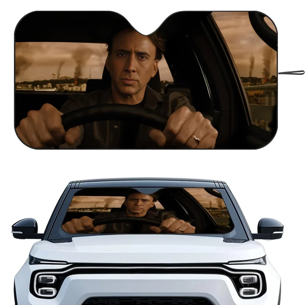 

N-Nicolas C-Cage Driving Car SunSha Heat-insulating Aluminum Film Windshield Sunshas UV Rays Blocks Car Sun Visor Protector
