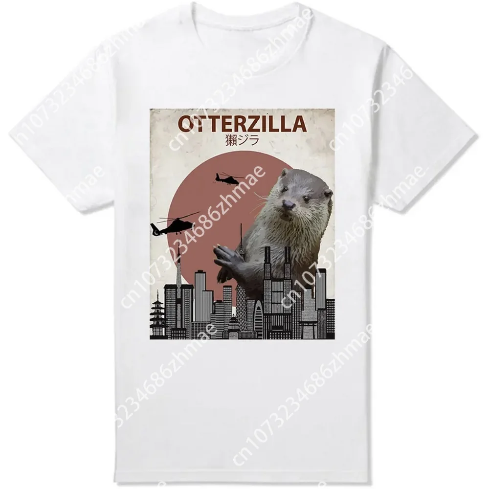 Funny Hot Sale Fashion Otterzilla T-Shirt Cute Gift for Otter Lovers Tee Men Cool Shirt Harajuku Streetwear