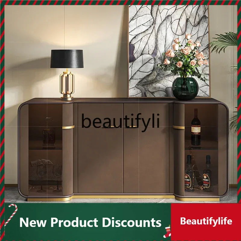 

Light luxury dining side cabinet Italian storage fashionable modern shoe cabinet marble high-end entrance cabinet D80