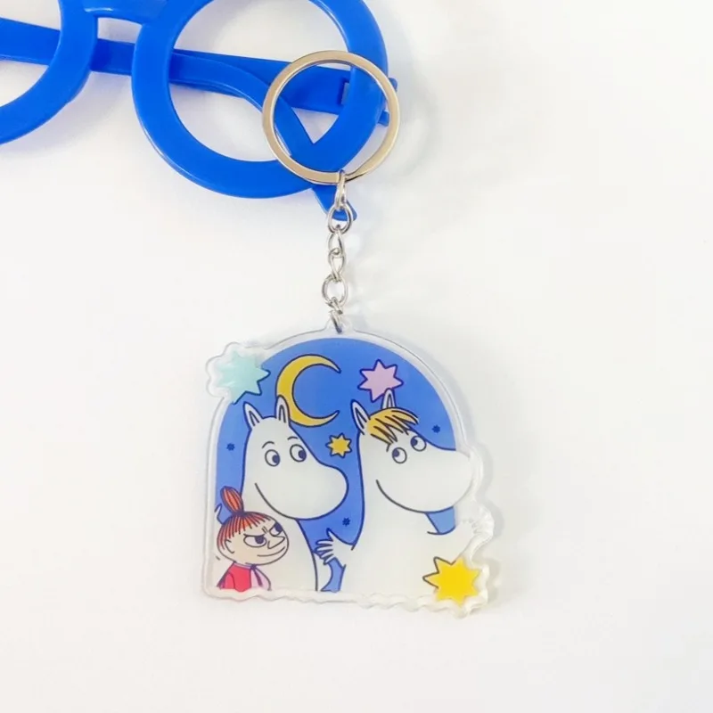 

Moomin Acrylic Keychain Cute Cartoon Character Pendant Transparent Fashion Bag Car Key Decoration Gift Souvenir Lightweight