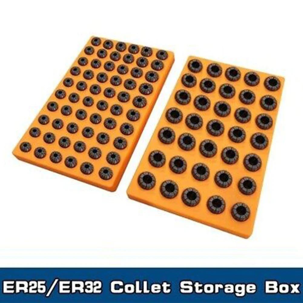 Universal Collet Storage Box, CNC Machine Tools Acabamento Rack, Laranja PP Especial, 60 Buraco, Oficina ER