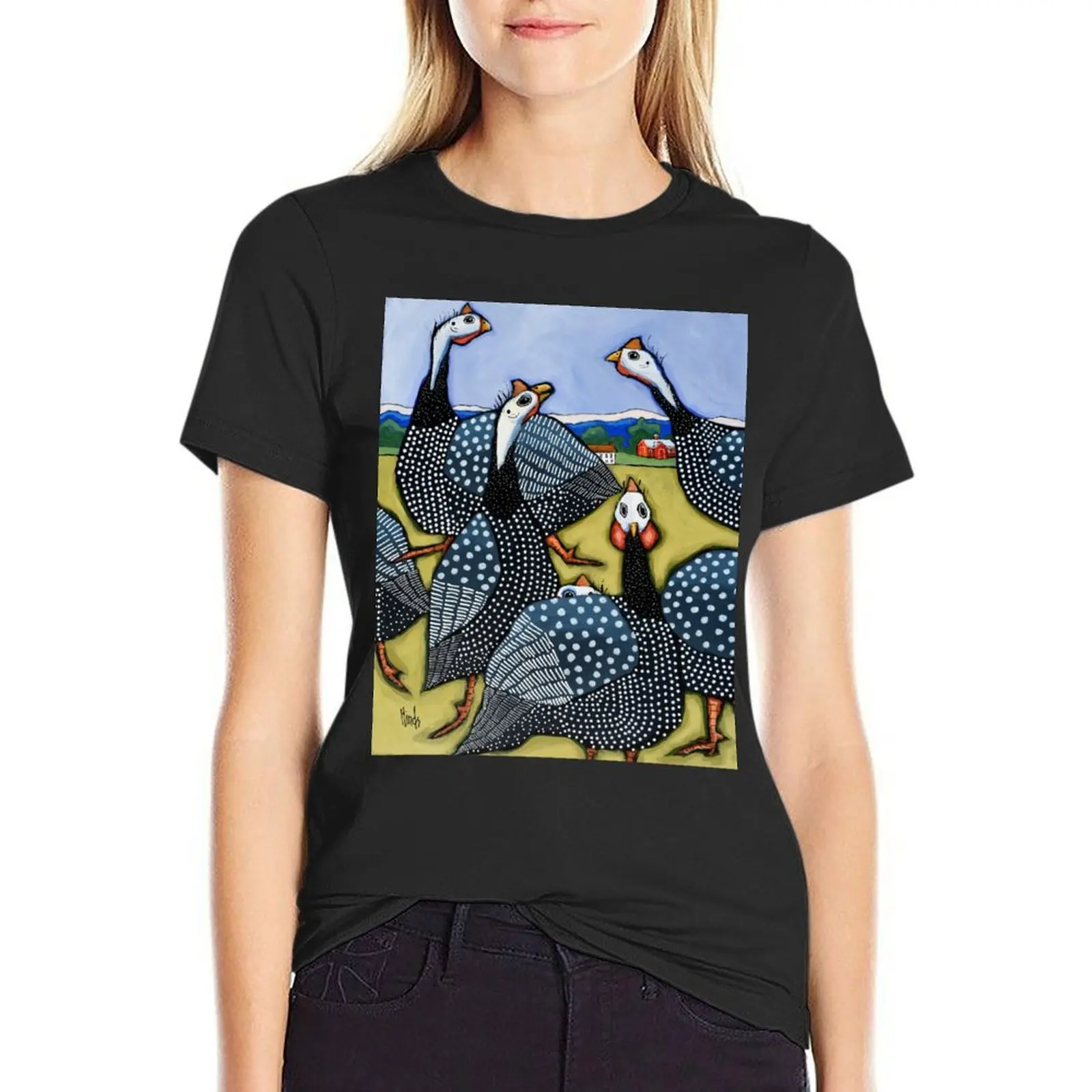 Six Guinea Fowl T-Shirt sublime blanks aesthetic clothes new edition cat shirts for Women