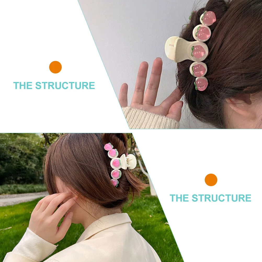 

2Pcs Hair Claw Clip Resin Material Strong Durable French Clips Shower Makeup Thick Thin Hair H Elegant Charm