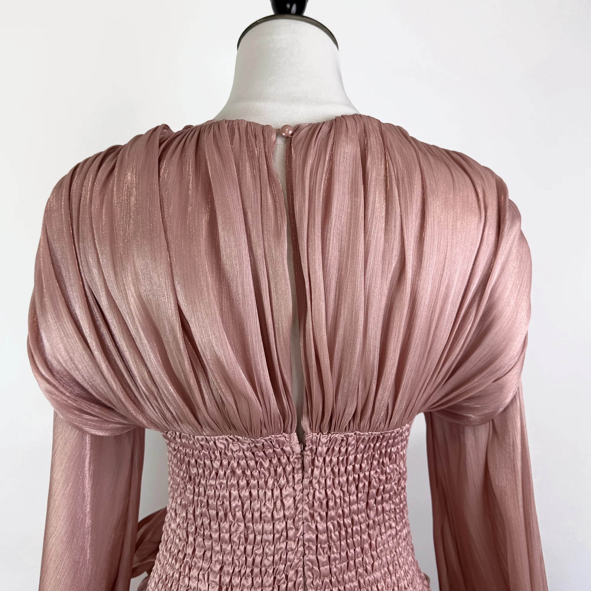 Luxury Satin Solid Slimming Ball Gown Dress for Women's V-Neck Long Sleeve Patchwork 3D Flower Zipper Mini Dress Female Clothes