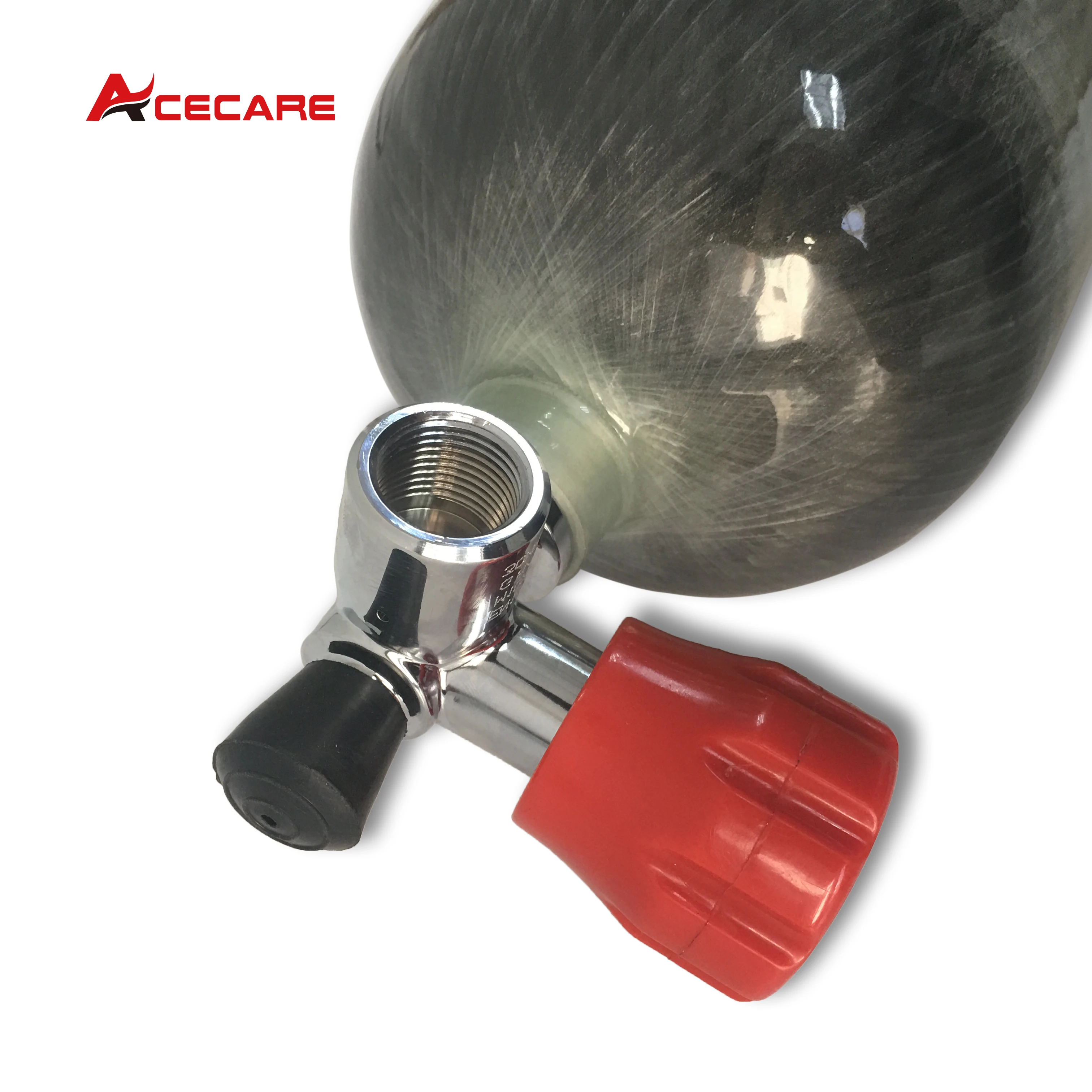 ACECARE 4500Psi 300Bar 30Mpa 6.8L Cylinder z włókna węglowego zbiornik do nurkowania wysokiej zbiornik ciśnieniowy HPA zawór do nurkowania Rebreather M18 * 1.5