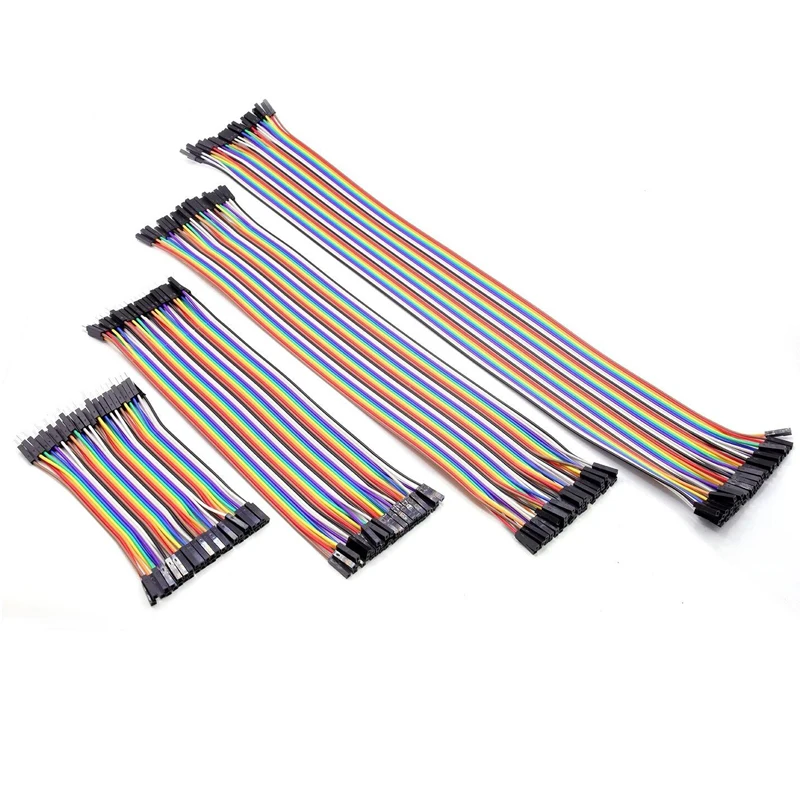 High quality Dupont line 40pcs 10/20/30cm 2.54mm 1p-1p Pin Female to Female Color Breadboard Cable Jump Wire Jumper For Arduino