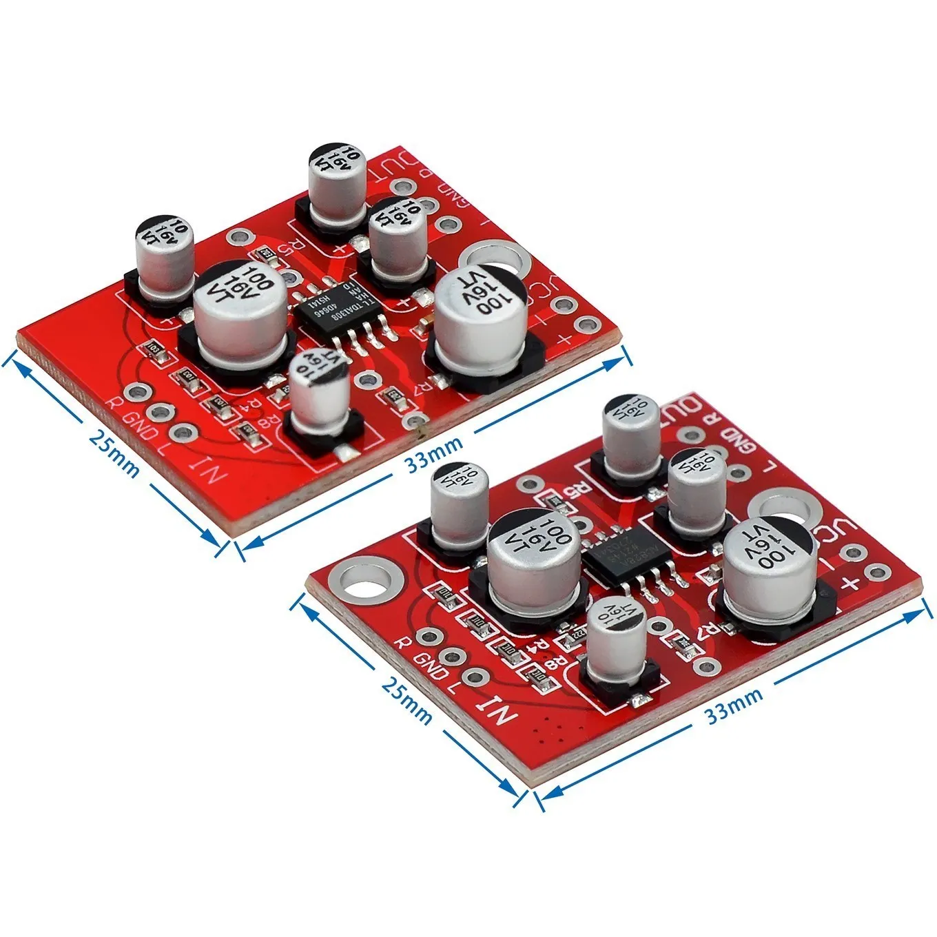 DC 5V-15V 12V AD828 Stereo Preamp Power Amplifier Board Preamplifier Module