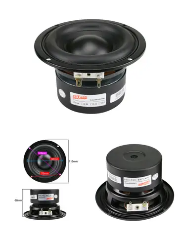 GHXAMP 4 Inch Woofer Subwoofer Speaker Unit 4ohm 40W Polymer Cap Long Stroke Rubber For Computer Multimedia Speaker Upgrade 1PC
