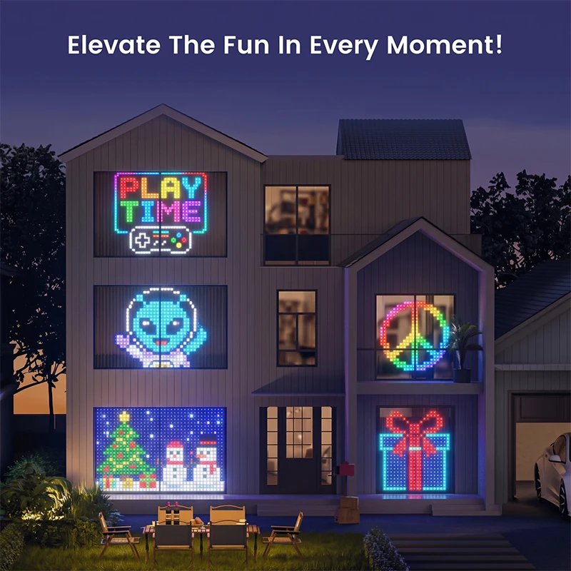 Smart Curtain Lights Outdoor LED Strings Lights App Control DIY RGB Window Fairy Light Waterproof for Party Backdrop Wall Decor view 4