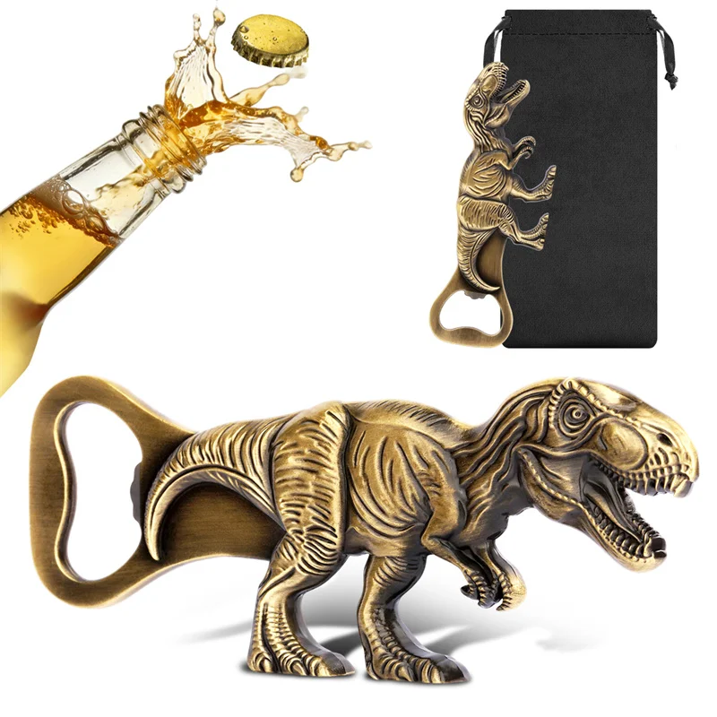 Vintage Dinosaur Shape Bottle Opener Metal Beer Bottle Opener for Bar Kitchen Wedding Party Creative Gift for Men Father