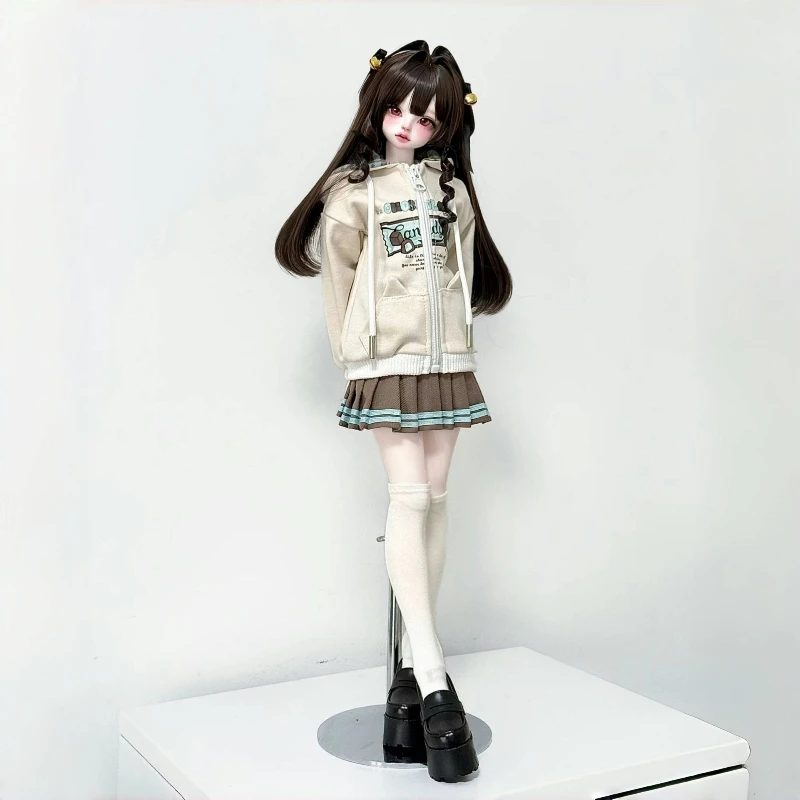 1/4 vestiti per bambole vestito per bambola Bjd da 45 cm bello e fresco set con cappuccio pantaloni lunghi, gonna vestire accessori per bambole da gioco, senza bambola