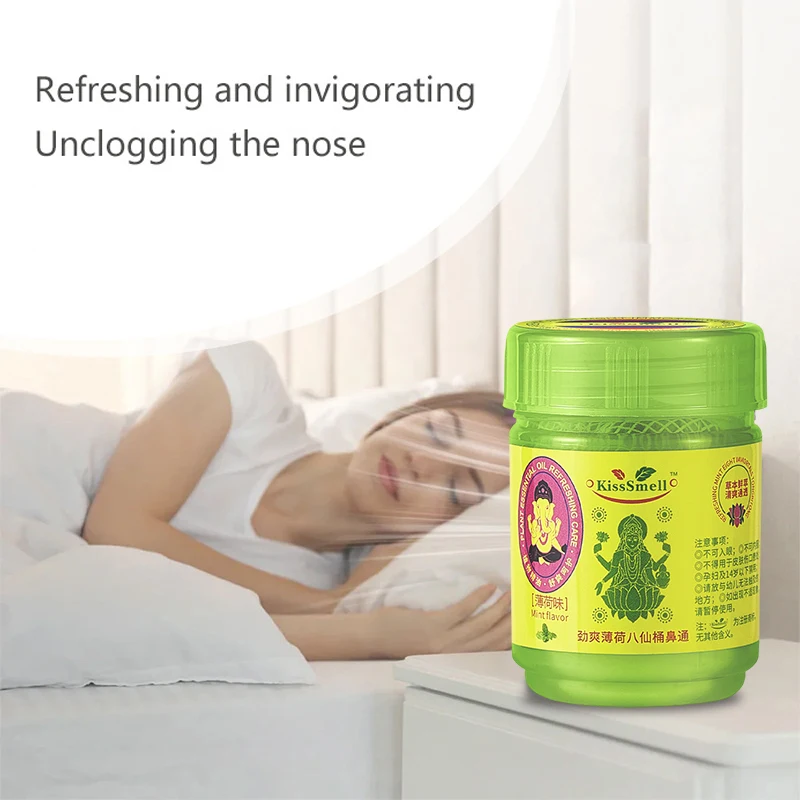 جهاز استنشاق عشبي، جهاز استنشاق تقليدي لتدفق الأنف، جوهر منعشة للحفاظ على الدماغ، مضاد للنعناع