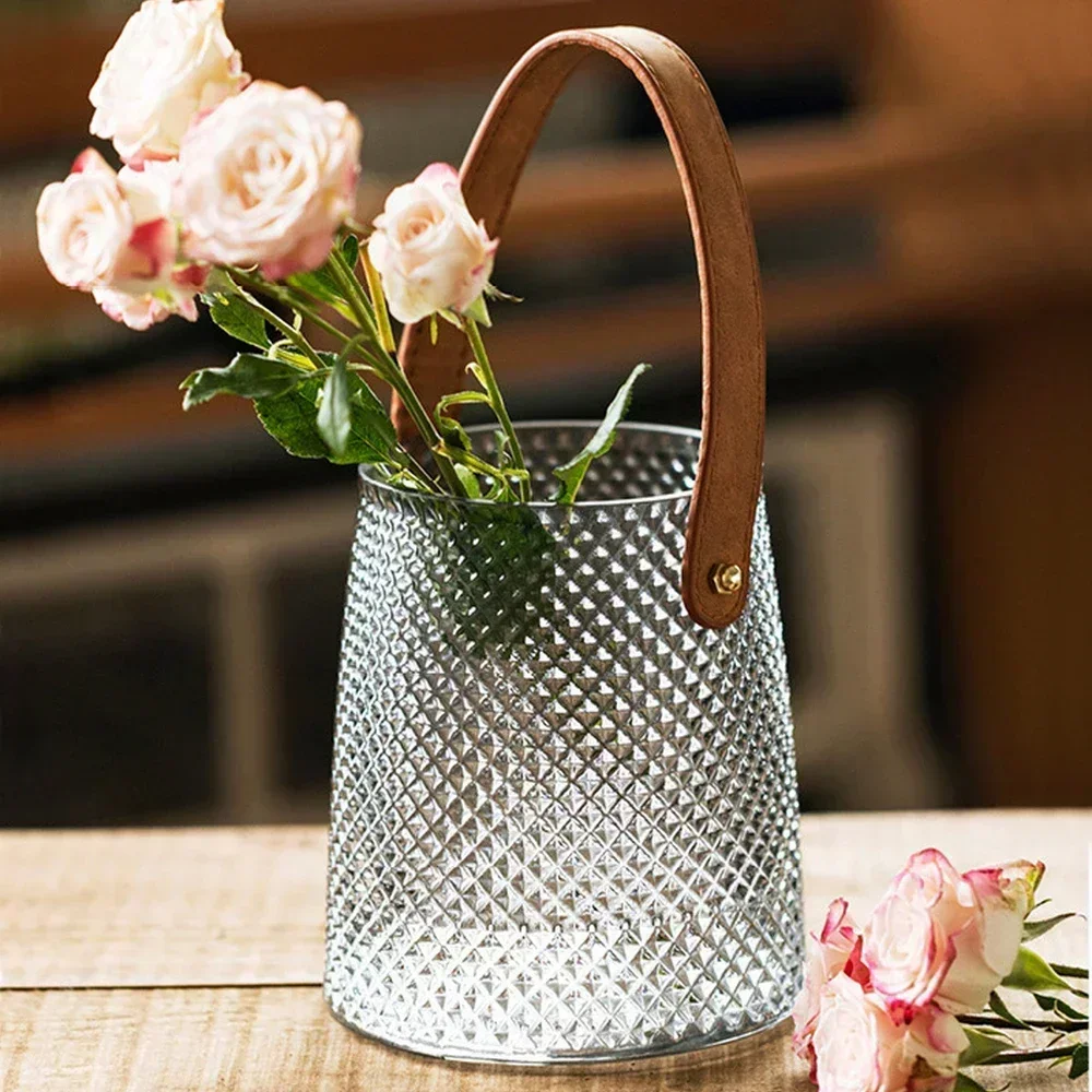 

Decorative Glass Dried Flower Vases For Interior Decoration,Nordic Modern Dry Grass Small Vase For Home Living Room Desk Decor