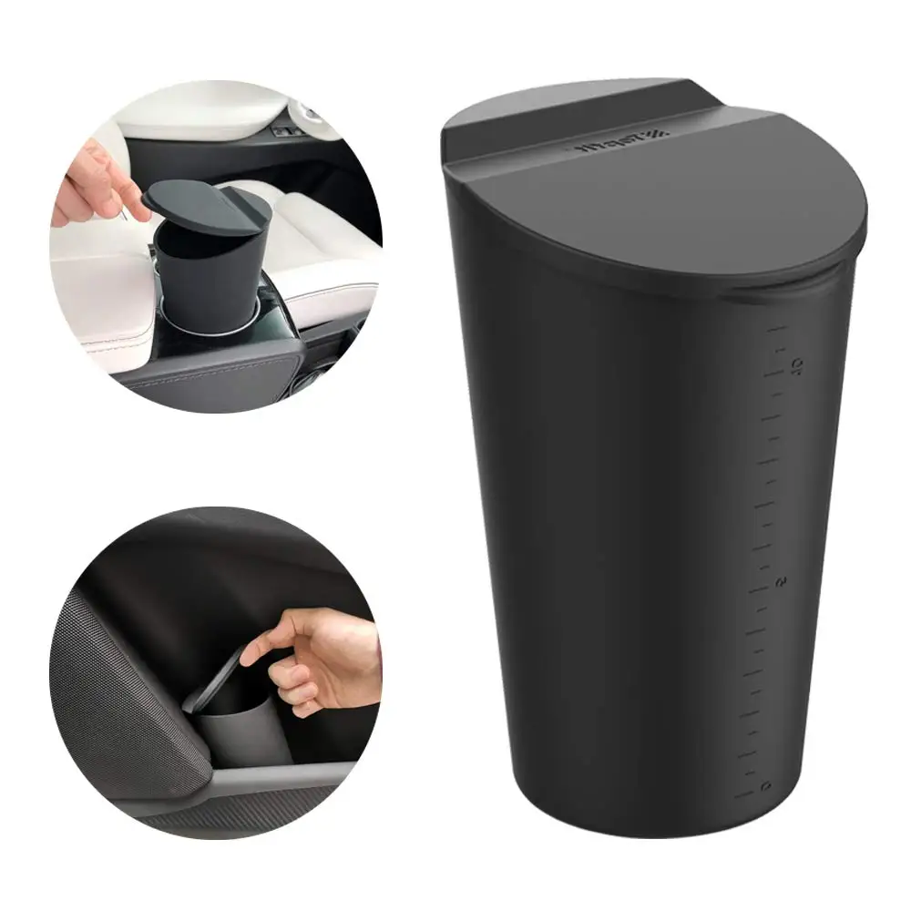 Herval For Tesla Model 3/Y/S/X Car Door Trash Can Trash Storage Box Door Trash Bin Silicone Garbage Can Car Interior Accessories