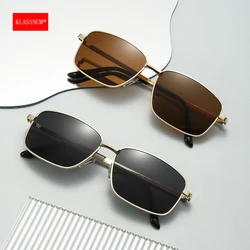 KLASSNUM Men Vintage Sunglasses UV400 Protection Driver Driving Sunglasses Retro Small Frame Square Metal Luxury Glasses 2026