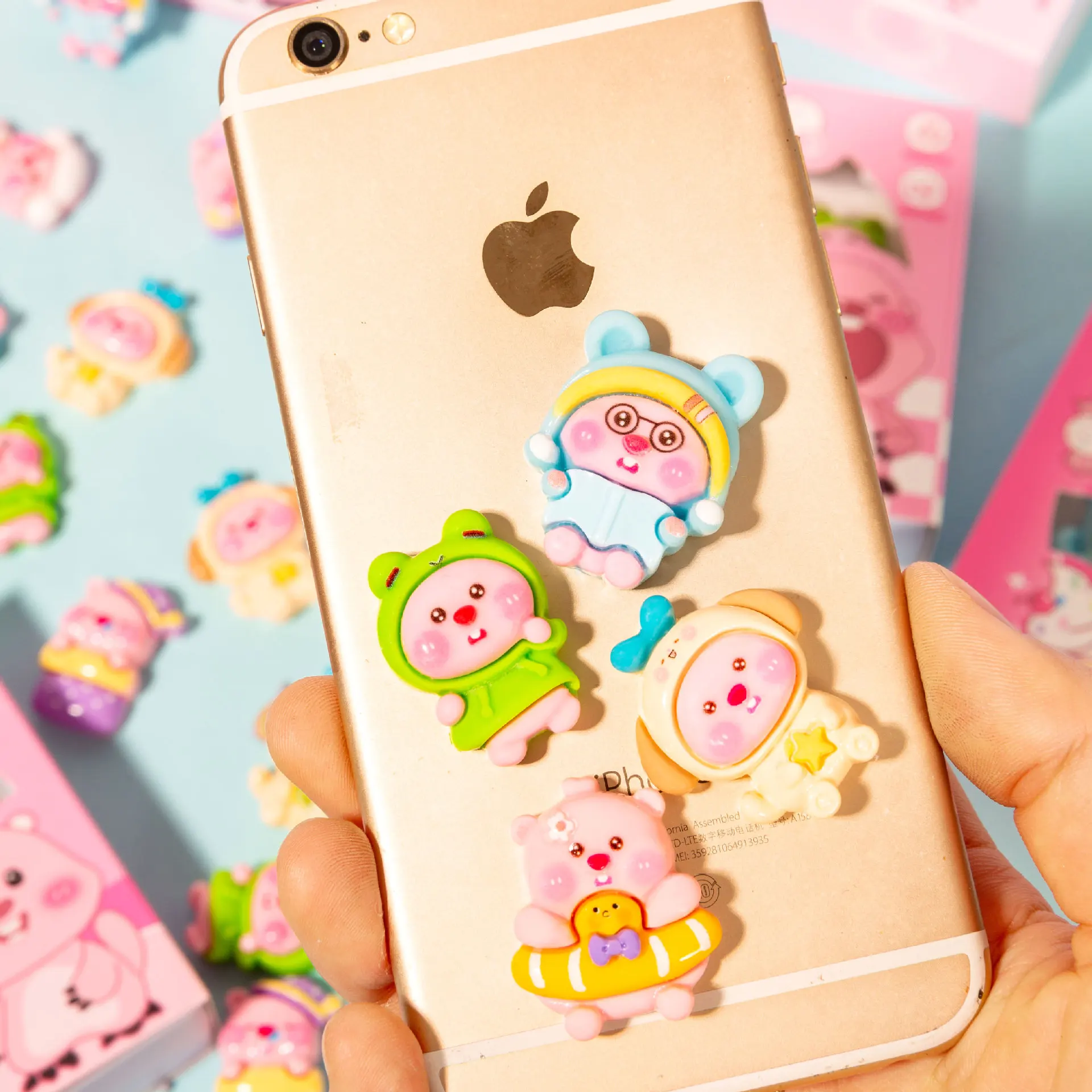 Pegatinas de dibujos animados Kawaii Sanrio Hangyodon, juguetes de monstruo de pescado feo, Linda funda de teléfono, pegatinas de decoración de