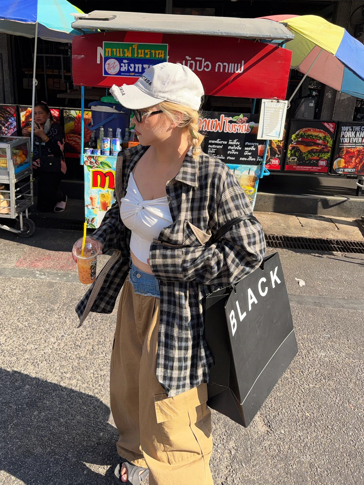 

Heavyweight 00% Cotton Cheered irt Casual Contrast Color Plaid Women's irt Loose Fit Long Sve Daily Wear Open Cardigan