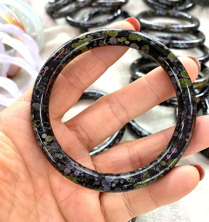 

Natural Myanmar jadeite plum blossom jade girl bracelet classical ethnic style couple jewelry
