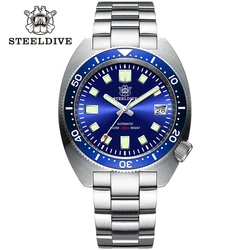 STEELDIVE 42mm Dünne Abalone SD1977 Sapphire Glas NH35 Bewegung 200M Wasserdicht Blau herren Tauchen Mechanische Armbanduhr Reloj