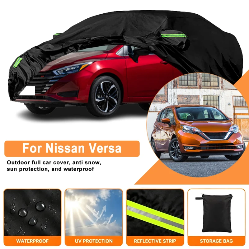 Waterproof Car Cover For Nissan Versa C11 N17 N18 Outdoor Full Car Cover Wind Sun UV Dust Rain Snow All Weather Protection
