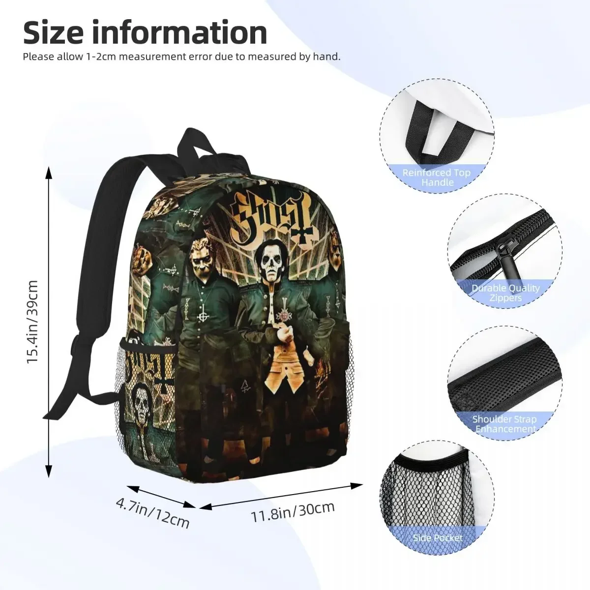 Custom Bag Ghost B.C. Band Backpack Student Boys Girls BookBag Children School Bag Computer Shoulder Bags For Men Women