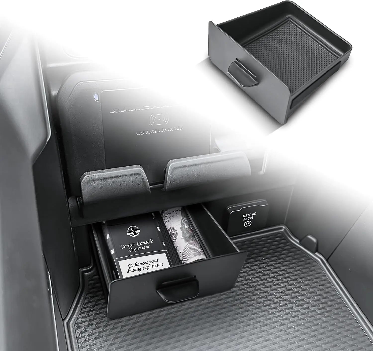 Center Console Hidden Drawer Organizer For 2019-2026 Dodge Ram 1500 2500 3500 Accessories Interior Drawer Storage Accessories