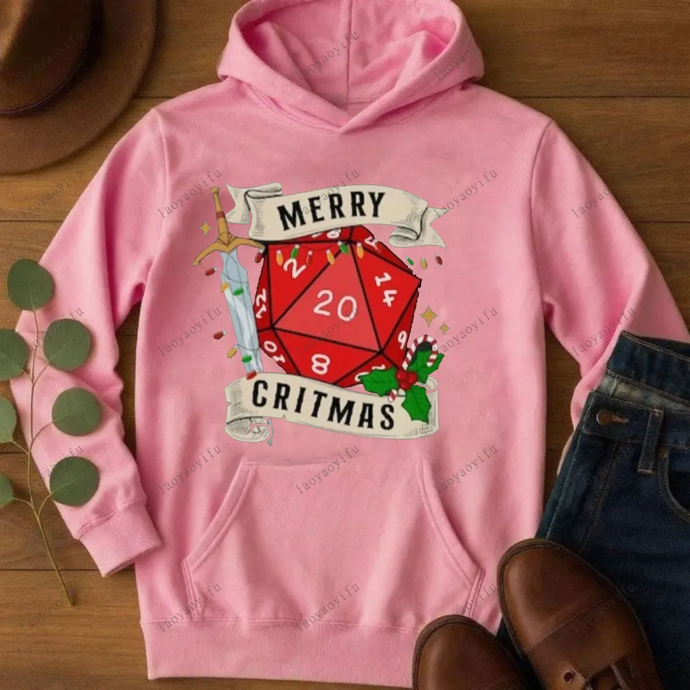 DND KERST SWEATSHIRT Dnd Kerst Unisex Dames Trui Kerst Dobbelstenen Comfortabel Warm Houden Trainingspak met lange mouwen