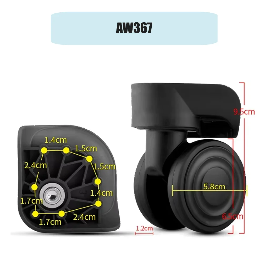 Luggage Accessories Wheels Replacement Silent 360 Rotation Suitcase Travel Trolley Bag Spinner Heavy Duty Universal Durable